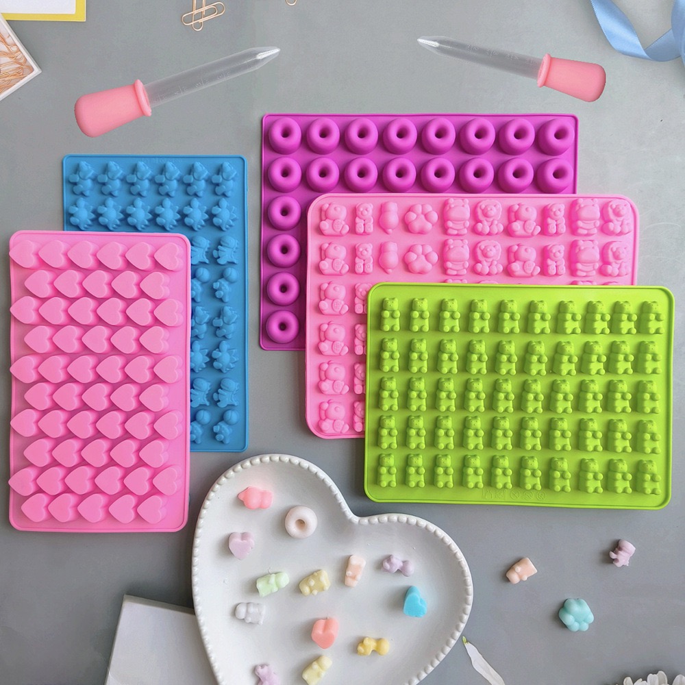 Kitchen Baking Set - แม่พิมพ์ซิลิโคนทำขนม 7 ชิ้น พร้อมชุดหลอดหยด 2 ชิ้น