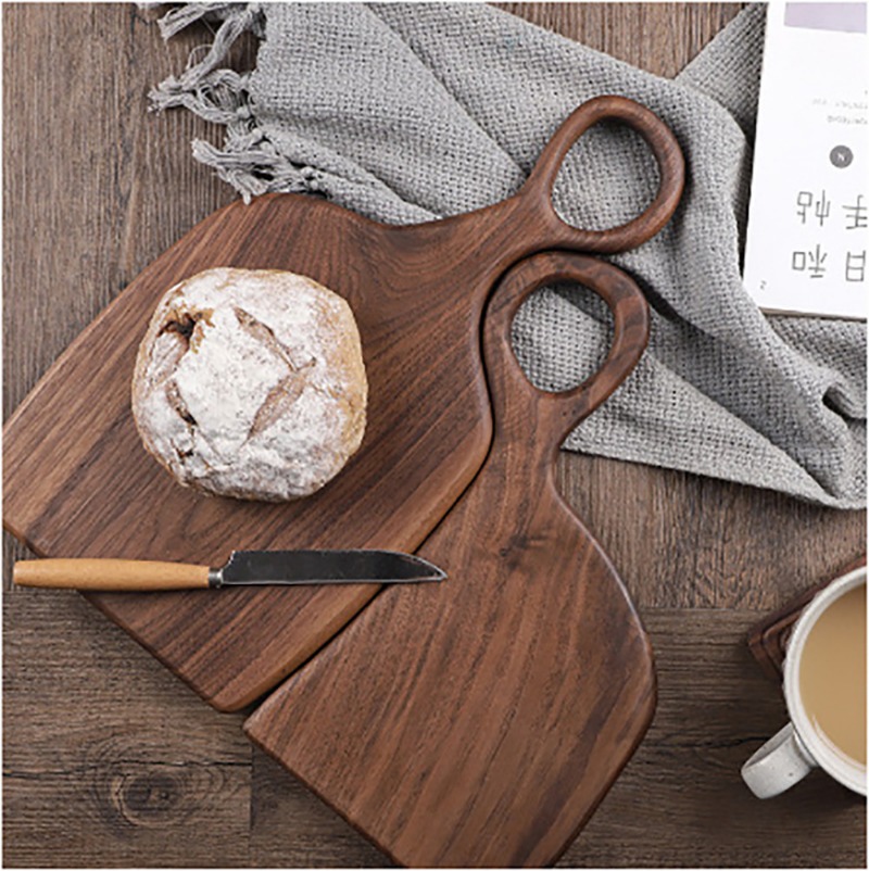 Kitchen Baking Tray - เขียงไม้แบล็ควอลนัทแท้ ถาดไม้ เขียงพิซซ่า อุปกรณ์ครัว อุปกรณ์อบขนมปัง ผลไม้