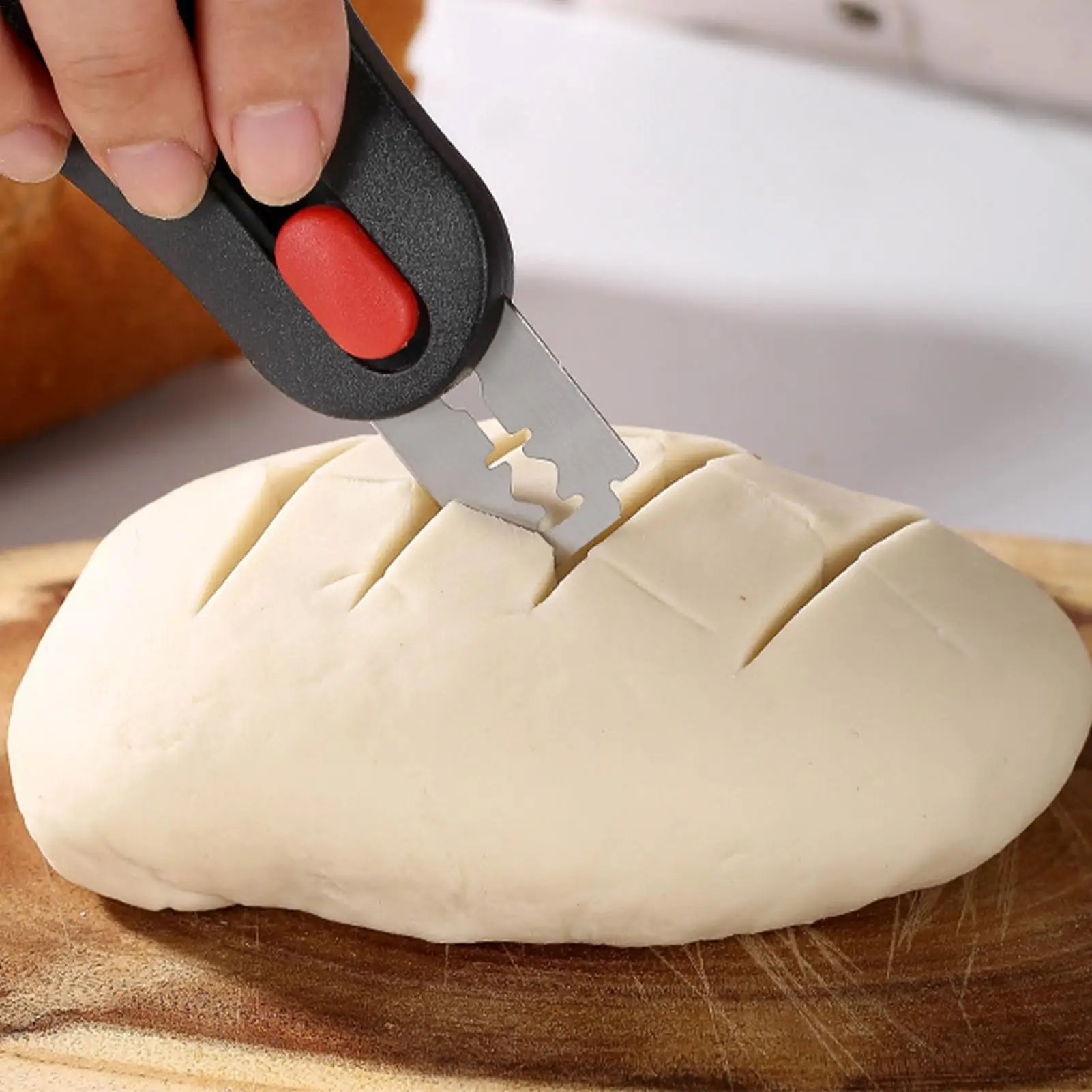 Bread Lame Scoring - เครื่องมือทำรอยตัดขนมปังแบบดึง-ดัน สำหรับทำขนมปังซาวโดว์ ขนมปังอาร์ติซาน ตัดแต่งลายตกแต่ง อุปกรณ์ทำขนมในครัว