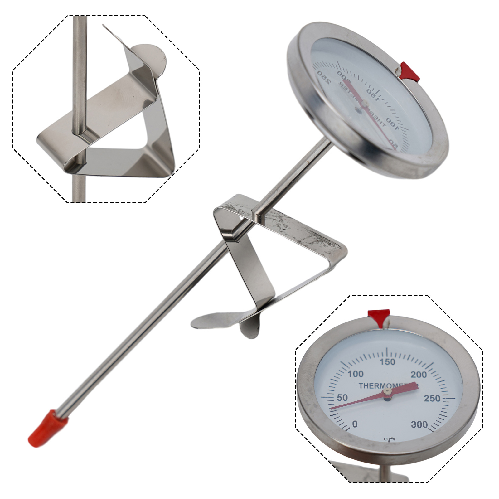 Kitchen Equipment For Baking - เทอร์โมมิเตอร์วัดอุณหภูมิอาหารแบบสแตนเลส อุปกรณ์ครัว วัดอุณหภูมิการปรุงอาหาร 0~300 ℃ นม