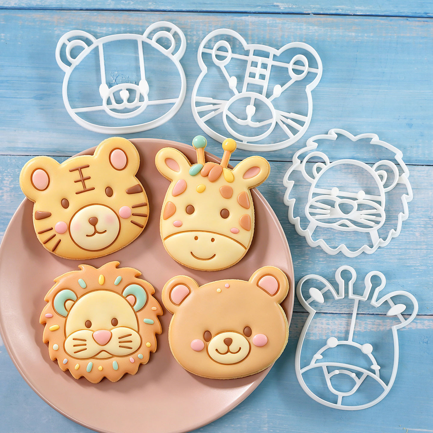 Kitchen Appliances For Baking - ชุดตัวตัดคุกกี้รูปสัตว์ 4 ชิ้น 3 มิติ น่ารัก