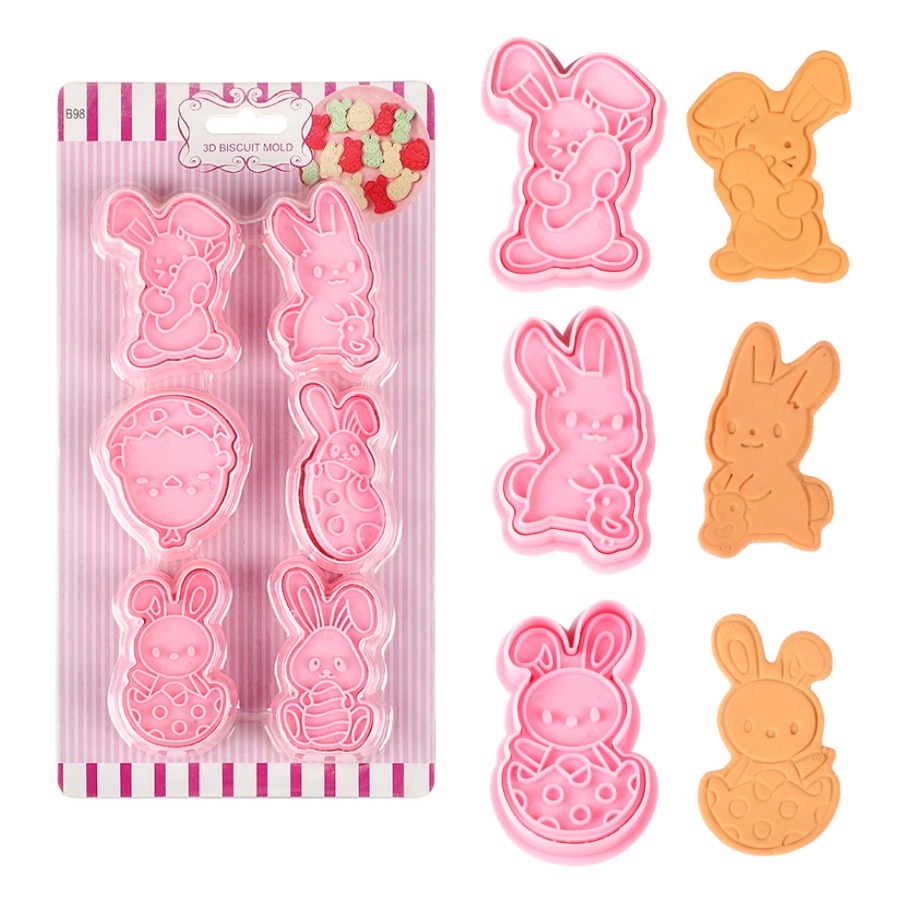 Kitchen Baking Set - 6 ชิ้น/เซ็ต Easter Bunny Cookie Cutters