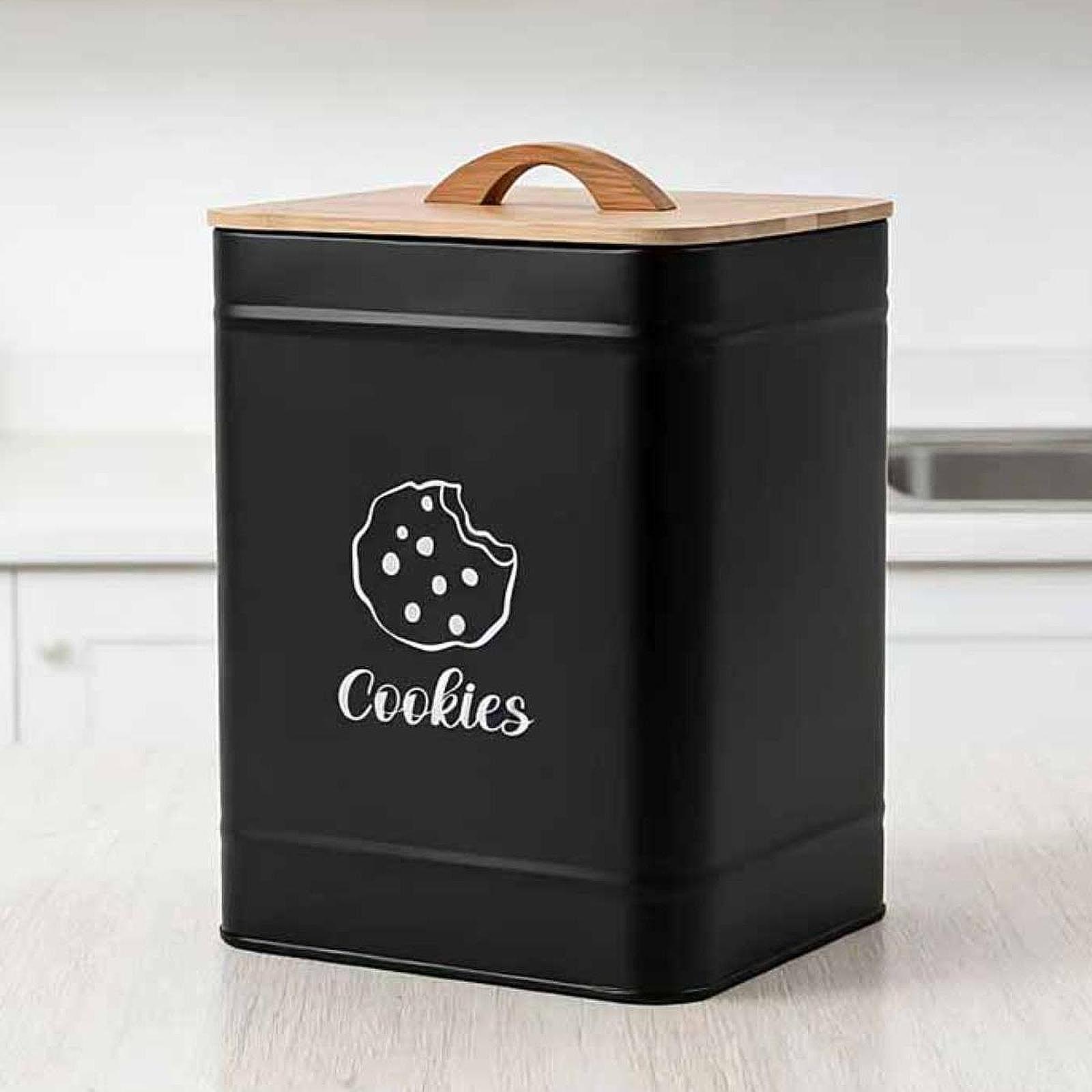 Kitchen Baking Organization - กระปุกใส่คุกกี้อเนกประสงค์ ทำจากเหล็กกล้าคาร์บอน ปิดสนิท ใช้เก็บอาหาร ภาชนะอบขนม สำหรับจัดระเบียบเคาน์เตอร์ครัวที่บ้าน