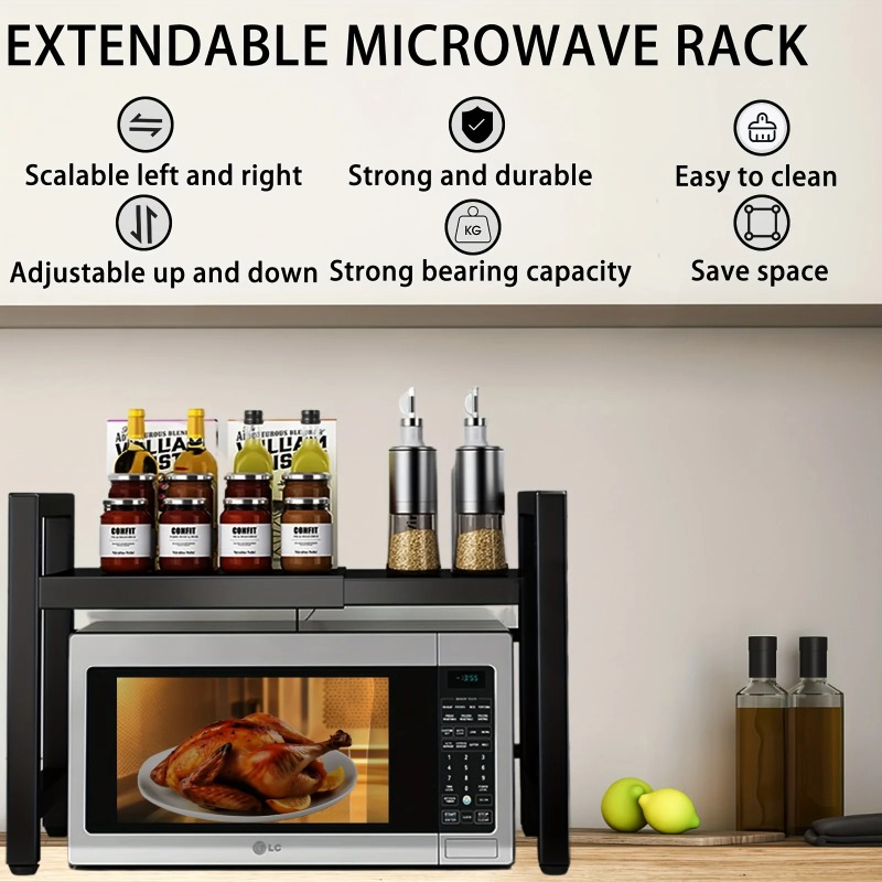 ชั้นวางไมโครเวฟปรับขยายได้ 40- - Kitchen Baking Organization บทวิจารณ์และราคา