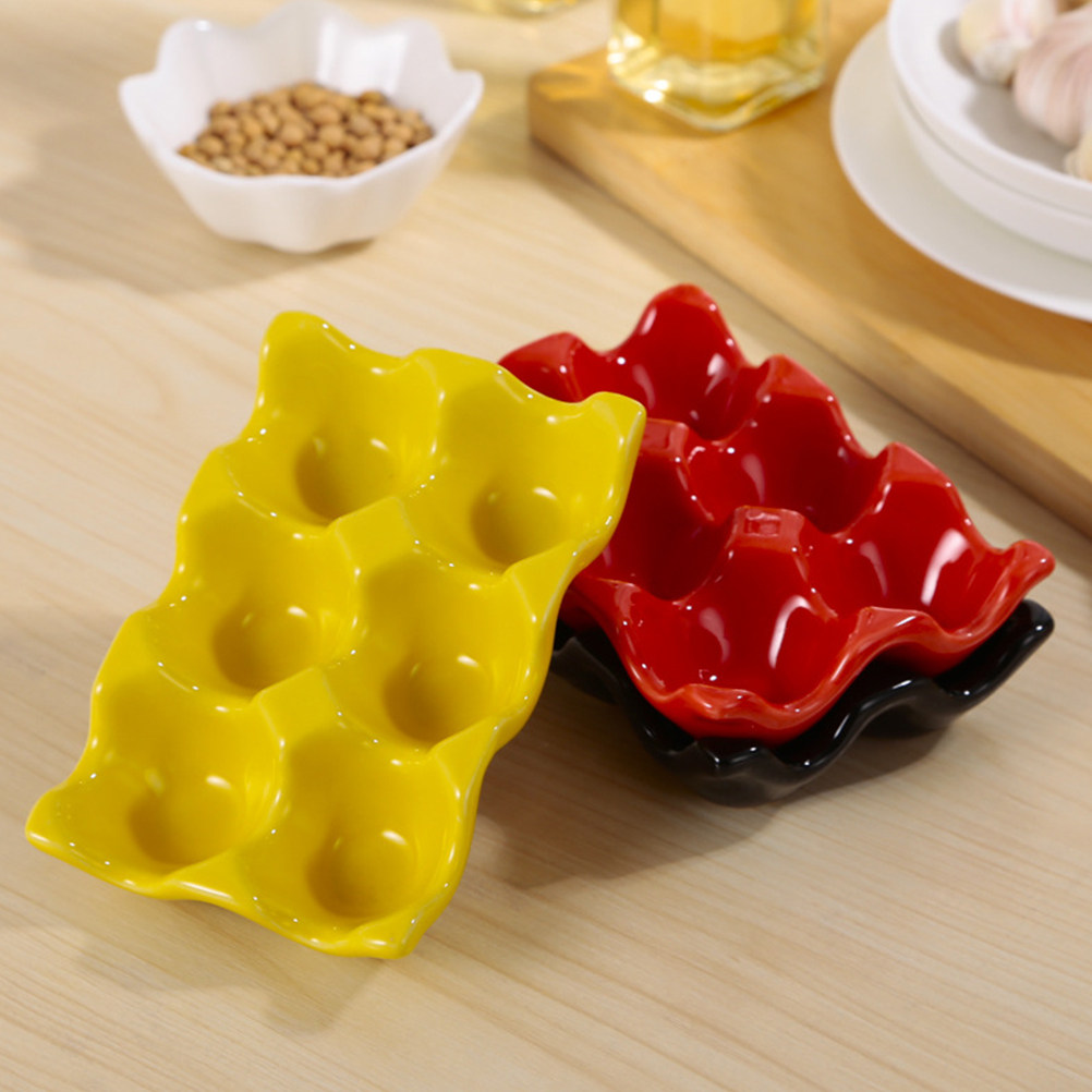 ถาดเซรามิกขัดเงาสำหรับเสิร์ฟไข - Kitchen Baking Organization บทวิจารณ์และราคา