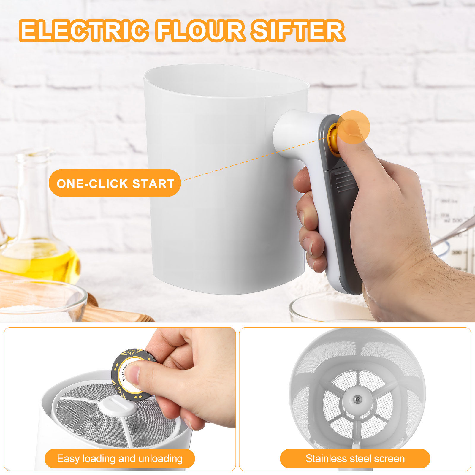 เครื่องร่อนแป้งไฟฟ้าแบบมือถือ  - Baking Powder Kitchen บทวิจารณ์และราคา