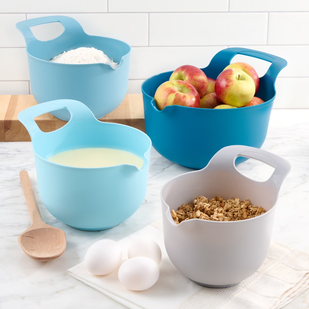 ชุดชามผสมพลาสติกแบบซ้อนได้ 4 ใ - Kitchen Baking Set บทวิจารณ์และราคา