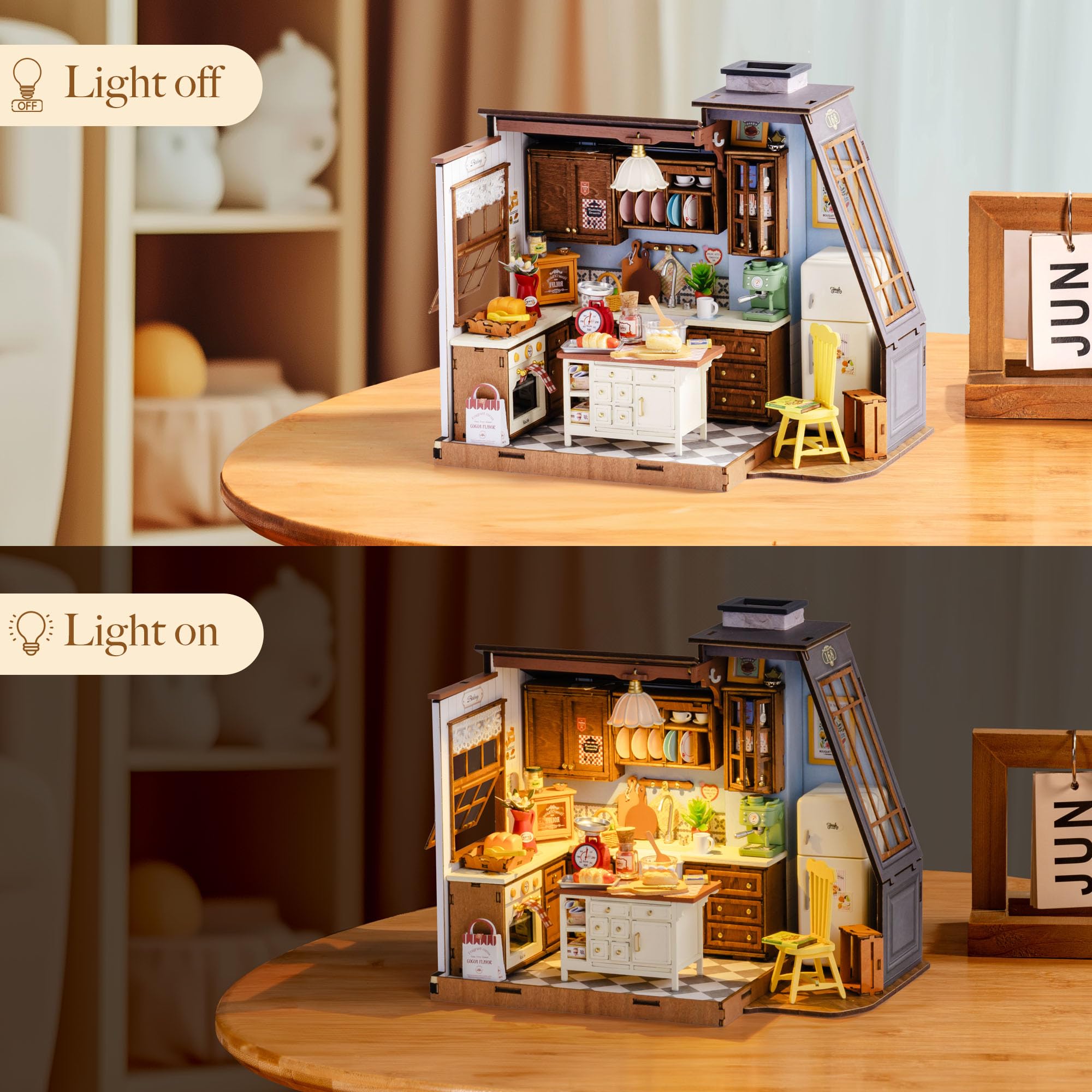 ชุดบ้านจิ๋วโรไลฟ์ DIY ชุดโมเดล - Baking Kitchen Robotime บทวิจารณ์และราคา