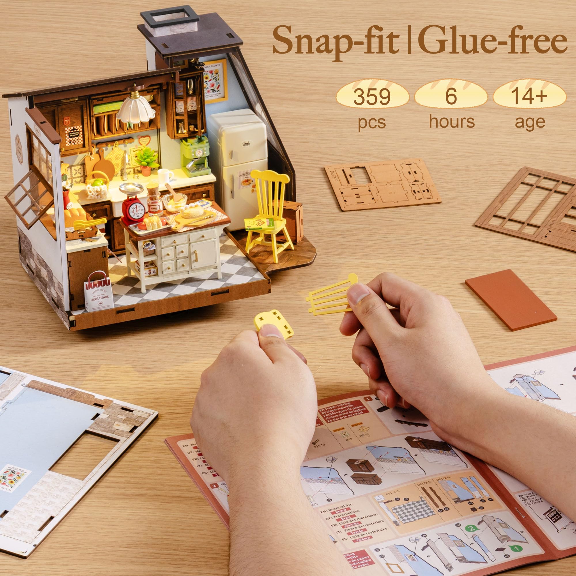 ชุดบ้านจิ๋วโรไลฟ์ DIY ชุดโมเดล - Baking Kitchen Robotime บทวิจารณ์และราคา